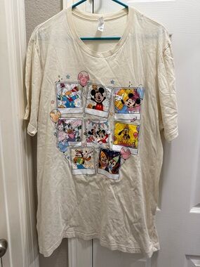 Bella Canvas Cream Disney Character Birthday Polaroid Short Sleeve Tee